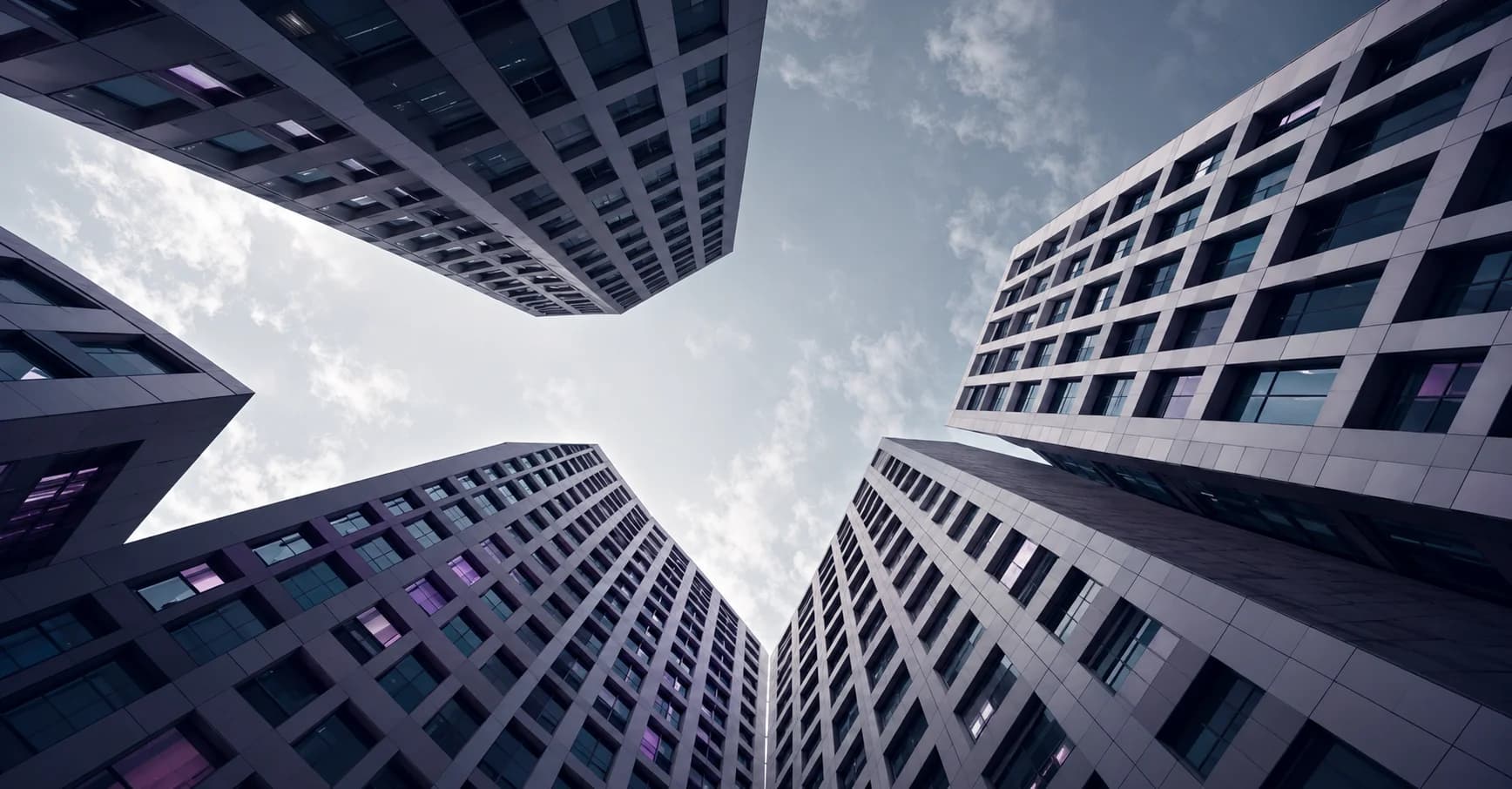 Modern commercial high-rise towers